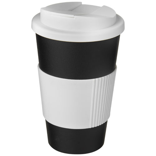 Gobelet isolant promotionnel avec grip 350ml Americano® noir / blanc